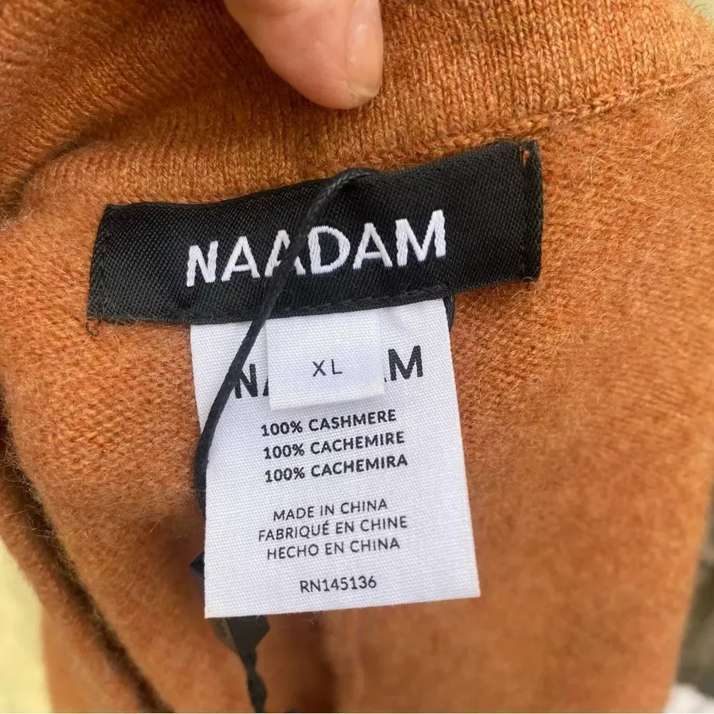 Naadam Cashmere Shorts in Rust Brown Pull-on Knit Short size XL